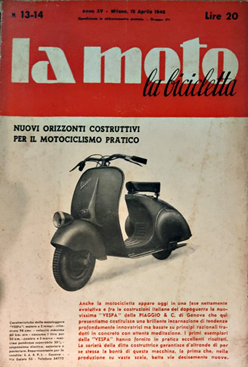 Vespa Club Torino -75 anni Vespa-copertina la moto 1946